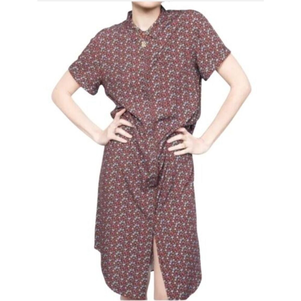 Wildfang The Empower Shirt Dress Floral Print | Size EXTRA Small | NWT